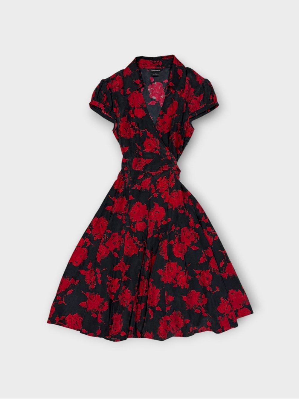 Red Rose 100% Silk Wrap Dress | Moda International